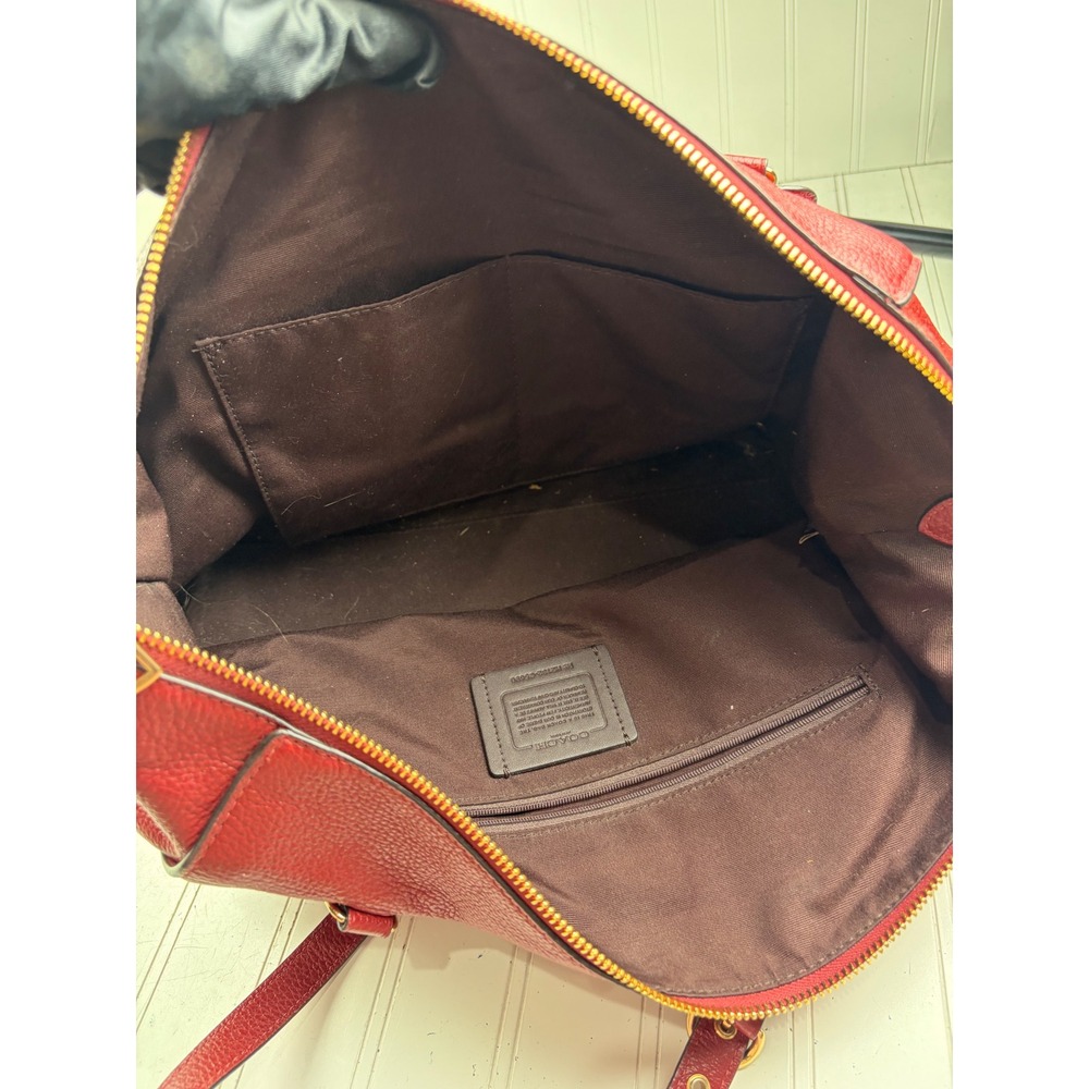 Coach Vintage Y2K Kleo Carryall Red Leather Shoulder Bag Tote - Picture 8 of 12